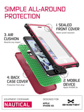 Cargar imagen en el visor de la galería, iPhone 6S/6 Waterproof Case, Ghostek® Nautical Pink Series| Underwater | Aluminum Frame | Ultra Fit (Color in image: Teal)
