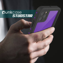 Load image into Gallery viewer, iPhone 11 Pro Max Waterproof IP68 Case, Punkcase [Purple] [StudStar Series] [Slim Fit] [Dirtproof] (Color in image: black)

