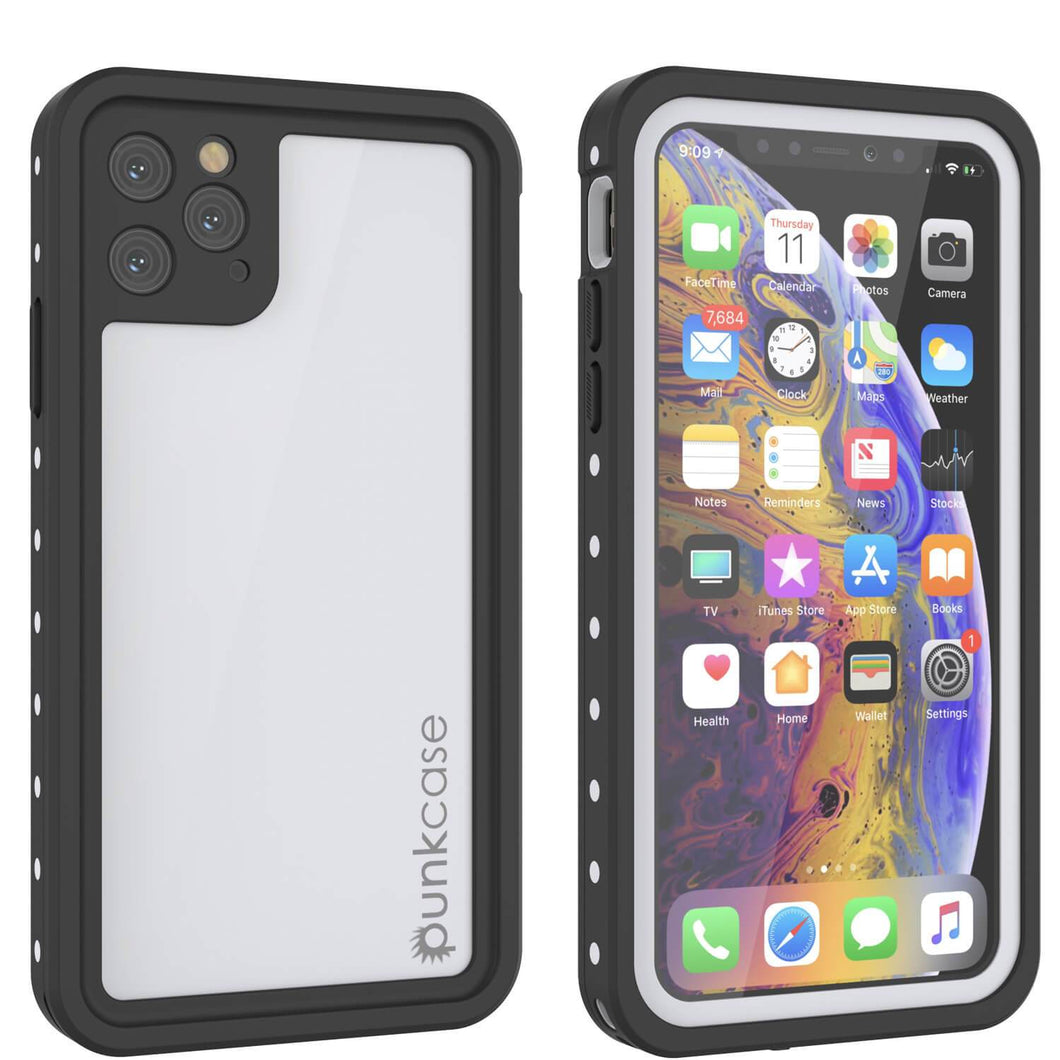 iPhone 11 Pro Waterproof IP68 Case, Punkcase [White] [StudStar Series] [Slim Fit] [Dirtproof] (Color in image: white)