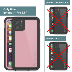 iPhone 11 Pro Max Waterproof IP68 Case, Punkcase [Pink] [StudStar Series] [Slim Fit] [Dirtproof] (Color in image: red)