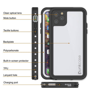 iPhone 11 Pro Max Waterproof IP68 Case, Punkcase [White] [StudStar Series] [Slim Fit] [Dirtproof] (Color in image: light blue)