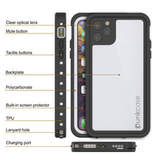 Cargar imagen en el visor de la galería, iPhone 11 Pro Waterproof IP68 Case, Punkcase [White] [StudStar Series] [Slim Fit] [Dirtproof] (Color in image: light blue)
