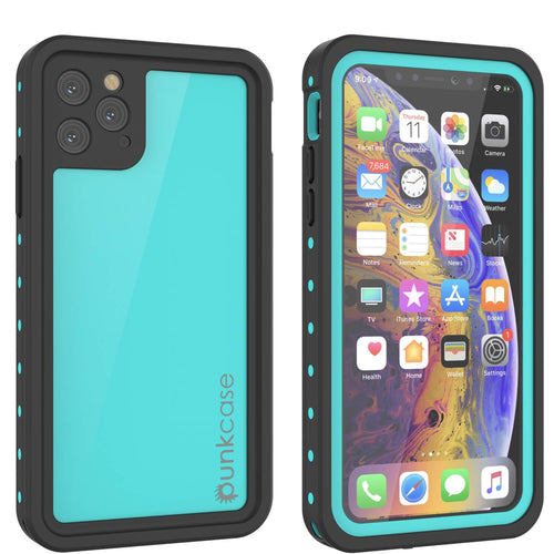 iPhone 11 Pro Max Waterproof IP68 Case, Punkcase [Teal] [StudStar Series] [Slim Fit] (Color in image: teal)