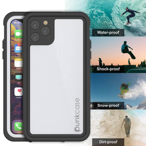 iPhone 11 Pro Max Waterproof IP68 Case, Punkcase [White] [StudStar Series] [Slim Fit] [Dirtproof] (Color in image: red)