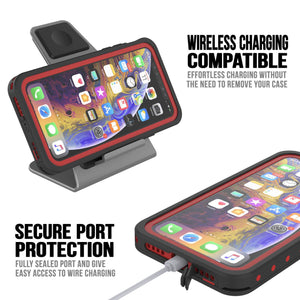 iPhone 11 Pro Max Waterproof IP68 Case, Punkcase [Red] [StudStar Series] [Slim Fit] (Color in image: teal)