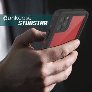 iPhone 11 Pro Max Waterproof IP68 Case, Punkcase [Red] [StudStar Series] [Slim Fit] (Color in image: light blue)