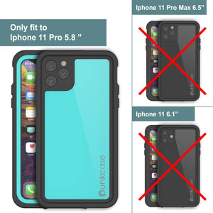 iPhone 11 Pro Waterproof IP68 Case, Punkcase [Teal] [StudStar Series] [Slim Fit] (Color in image: white)