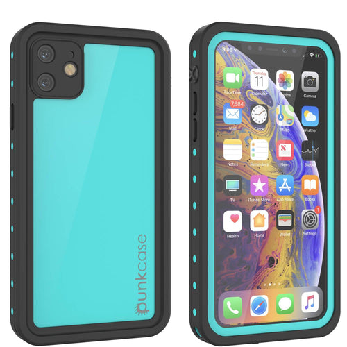 iPhone 11 Waterproof IP68 Case, Punkcase [Teal] [StudStar Series] [Slim Fit] (Color in image: teal)
