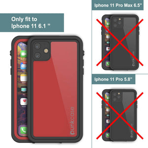 iPhone 11 Waterproof IP68 Case, Punkcase [Red] [StudStar Series] [Slim Fit] (Color in image: black)