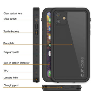 iPhone 11 Waterproof IP68 Case, Punkcase [Black] [StudStar Series] [Slim Fit] (Color in image: light green)