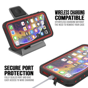iPhone 11 Waterproof IP68 Case, Punkcase [Red] [StudStar Series] [Slim Fit] (Color in image: teal)