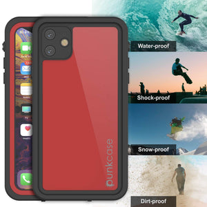 iPhone 11 Waterproof IP68 Case, Punkcase [Red] [StudStar Series] [Slim Fit] (Color in image: purple)