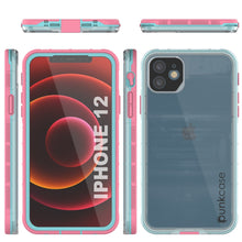 Cargar imagen en el visor de la galería, Punkcase iPhone 13 Waterproof Case [Aqua Series] Armor Cover [Clear Pink] [Clear Back] (Color in image: Clear Teal)

