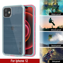 Cargar imagen en el visor de la galería, Punkcase iPhone 13 Waterproof Case [Aqua Series] Armor Cover [Clear Pink] [Clear Back] 
