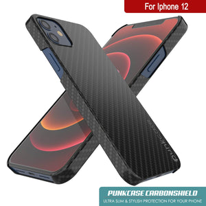 iPhone 12 Mini Case, Punkcase CarbonShield, Heavy Duty & Ultra Thin 2 Piece Dual Layer [shockproof] 