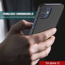 Cargar imagen en el visor de la galería, iPhone 12 Mini Case, Punkcase CarbonShield, Heavy Duty &amp; Ultra Thin 2 Piece Dual Layer [shockproof] 
