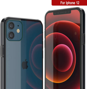 iPhone 12 Case Punkcase® LUCID 2.0 Crystal Black Series w/ PUNK SHIELD Screen Protector | Ultra Fit (Color in image: crystal black)