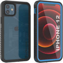 Cargar imagen en el visor de la galería, iPhone 12  Waterproof Case, Punkcase [Extreme Series] Armor Cover W/ Built In Screen Protector [Light Blue] (Color in image: Red)
