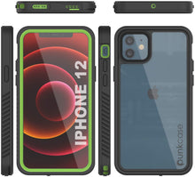 Cargar imagen en el visor de la galería, iPhone 12  Waterproof Case, Punkcase [Extreme Series] Armor Cover W/ Built In Screen Protector [Light Green] (Color in image: Light Green)
