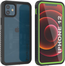 Cargar imagen en el visor de la galería, iPhone 12  Waterproof Case, Punkcase [Extreme Series] Armor Cover W/ Built In Screen Protector [Light Green] (Color in image: Red)
