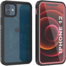 Cargar imagen en el visor de la galería, iPhone 12  Waterproof Case, Punkcase [Extreme Series] Armor Cover W/ Built In Screen Protector [Pink] (Color in image: Red)
