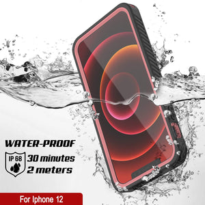 iPhone 12  Waterproof Case, Punkcase [Extreme Series] Armor Cover W/ Built In Screen Protector [Pink] (Color in image: Purple)