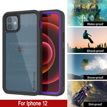 Cargar imagen en el visor de la galería, iPhone 12  Waterproof Case, Punkcase [Extreme Series] Armor Cover W/ Built In Screen Protector [Purple] (Color in image: Pink)
