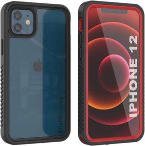 iPhone 12  Waterproof Case, Punkcase [Extreme Series] Armor Cover W/ Built In Screen Protector [Red] (Color in image: Teal)
