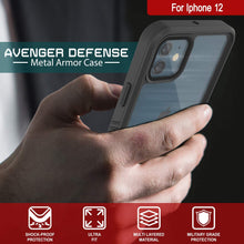Cargar imagen en el visor de la galería, iPhone 12  Waterproof Case, Punkcase [Extreme Series] Armor Cover W/ Built In Screen Protector [Teal] (Color in image: White)
