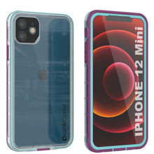 Cargar imagen en el visor de la galería, Punkcase iPhone 13 Mini Waterproof Case [Aqua Series] Armor Cover [Clear Blue] [Clear Back] (Color in image: Clear Blue)
