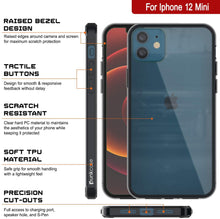 Cargar imagen en el visor de la galería, iPhone 12 Mini Case Punkcase® LUCID 2.0 Crystal Black Series w/ PUNK SHIELD Screen Protector | Ultra Fit (Color in image: white)
