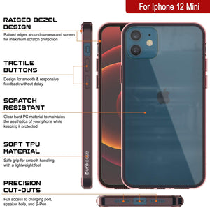 iPhone 12 Mini Case Punkcase® LUCID 2.0 Crystal Pink Series w/ PUNK SHIELD Screen Protector | Ultra Fit (Color in image: black)