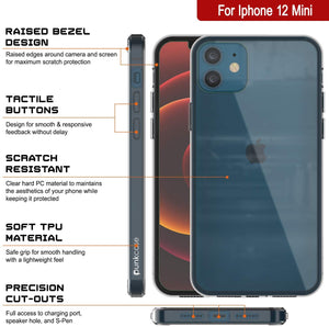 iPhone 12 Mini Case Punkcase® LUCID 2.0 Clear Series Series w/ PUNK SHIELD Screen Protector | Ultra Fit (Color in image: white)