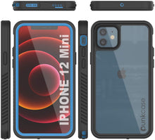 Cargar imagen en el visor de la galería, iPhone 12 Mini Waterproof Case, Punkcase [Extreme Series] Armor Cover W/ Built In Screen Protector [Light Blue] (Color in image: Light Blue)
