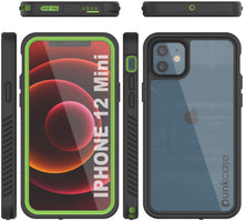 Cargar imagen en el visor de la galería, iPhone 12 Mini Waterproof Case, Punkcase [Extreme Series] Armor Cover W/ Built In Screen Protector [Light Green] (Color in image: Light Green)
