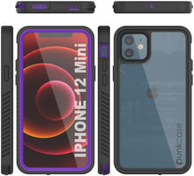 Cargar imagen en el visor de la galería, iPhone 12 Mini Waterproof Case, Punkcase [Extreme Series] Armor Cover W/ Built In Screen Protector [Purple] (Color in image: Purple)
