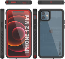 Cargar imagen en el visor de la galería, iPhone 12 Mini Waterproof Case, Punkcase [Extreme Series] Armor Cover W/ Built In Screen Protector [Red] (Color in image: Red)
