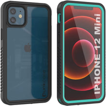 Cargar imagen en el visor de la galería, iPhone 12 Mini Waterproof Case, Punkcase [Extreme Series] Armor Cover W/ Built In Screen Protector [Teal] (Color in image: Light Green)

