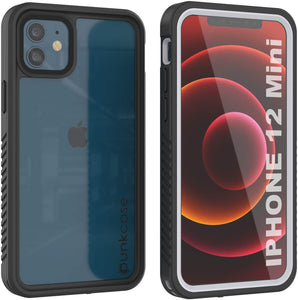 iPhone 12 Mini Waterproof Case, Punkcase [Extreme Series] Armor Cover W/ Built In Screen Protector [White] (Color in image: Purple)