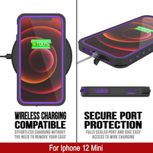 Cargar imagen en el visor de la galería, iPhone 12 Mini Waterproof IP68 Case, Punkcase [Purple] [StudStar Series] [Slim Fit] [Dirtproof] (Color in image: Red)
