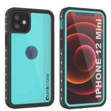 Cargar imagen en el visor de la galería, iPhone 12 Mini Waterproof IP68 Case, Punkcase [Teal] [StudStar Series] [Slim Fit] (Color in image: Teal)
