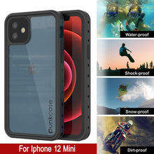 Cargar imagen en el visor de la galería, iPhone 12 Mini Waterproof IP68 Case, Punkcase [Clear] [StudStar Series] [Slim Fit] [Dirtproof] (Color in image: Light Blue)
