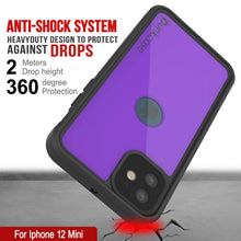 Cargar imagen en el visor de la galería, iPhone 12 Mini Waterproof IP68 Case, Punkcase [Purple] [StudStar Series] [Slim Fit] [Dirtproof] (Color in image: White)
