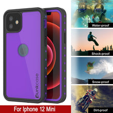 Cargar imagen en el visor de la galería, iPhone 12 Mini Waterproof IP68 Case, Punkcase [Purple] [StudStar Series] [Slim Fit] [Dirtproof] (Color in image: Light Green)
