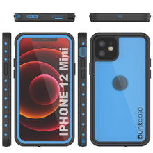 Cargar imagen en el visor de la galería, iPhone 12 Mini Waterproof IP68 Case, Punkcase [Light blue] [StudStar Series] [Slim Fit] [Dirtproof] (Color in image: Clear)
