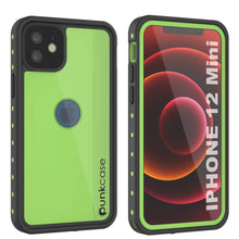 Cargar imagen en el visor de la galería, iPhone 12 Mini Waterproof IP68 Case, Punkcase [Light green] [StudStar Series] [Slim Fit] [Dirtproof] (Color in image: Light Green)
