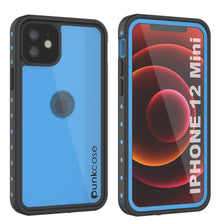 Cargar imagen en el visor de la galería, iPhone 12 Mini Waterproof IP68 Case, Punkcase [Light blue] [StudStar Series] [Slim Fit] [Dirtproof] (Color in image: Light Blue)
