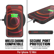 Cargar imagen en el visor de la galería, iPhone 12 Mini Waterproof IP68 Case, Punkcase [Red] [StudStar Series] [Slim Fit] (Color in image: Light Blue)
