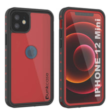 Cargar imagen en el visor de la galería, iPhone 12 Mini Waterproof IP68 Case, Punkcase [Red] [StudStar Series] [Slim Fit] (Color in image: Red)
