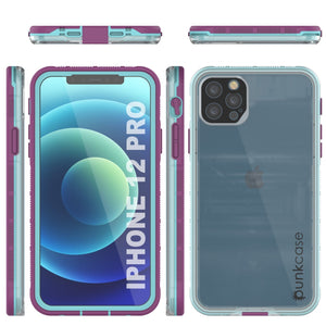 Punkcase iPhone 13 Pro Waterproof Case [Aqua Series] Armor Cover [Clear Blue] [Clear Back] (Color in image: Clear Teal)